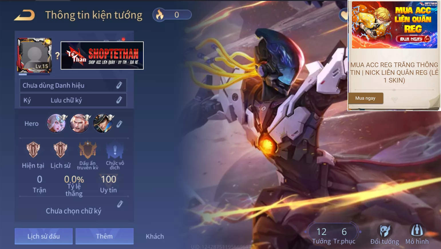 ACC REG: Yorn vệ binh ngân hà, sẵn tướng, free đổi tên, trắng thông tin… bao ban/bao back